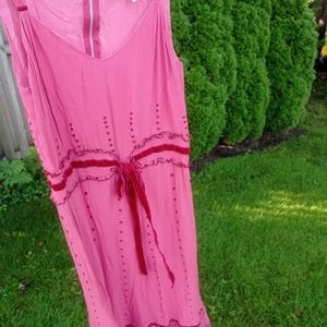 Pink silk Anthropologie dress